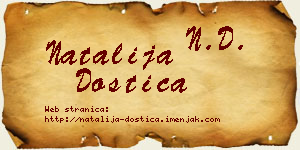 Natalija Dostica vizit kartica